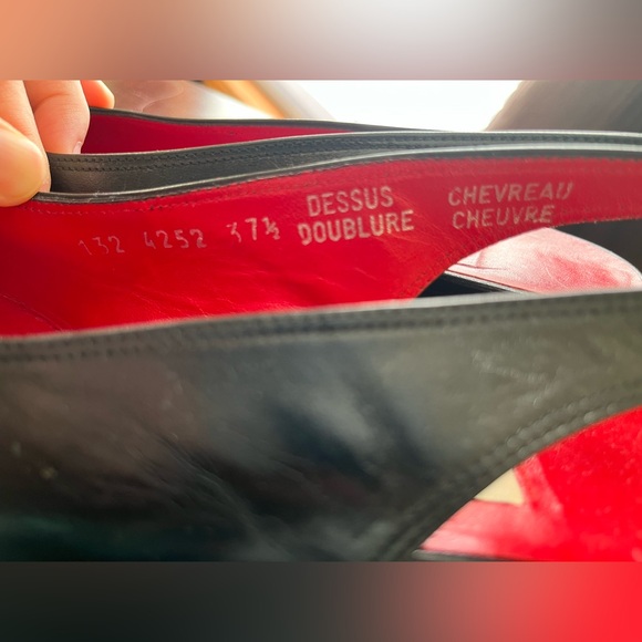 Celine Vintage Lambskin Leather Black Heel size 37 1/2 - Picture 5 of 5